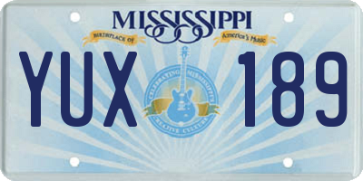 MS license plate YUX189