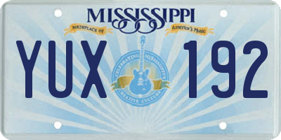 MS license plate YUX192