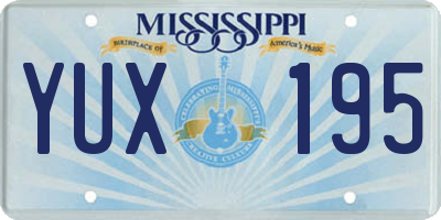 MS license plate YUX195