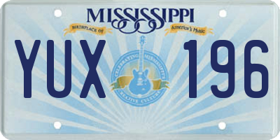 MS license plate YUX196