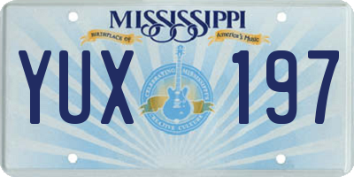 MS license plate YUX197
