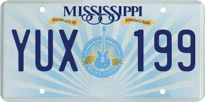 MS license plate YUX199