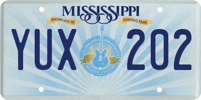 MS license plate YUX202