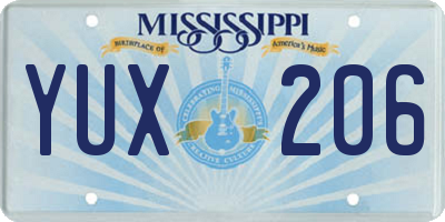 MS license plate YUX206