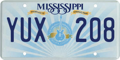 MS license plate YUX208
