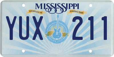 MS license plate YUX211