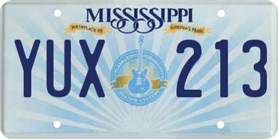 MS license plate YUX213