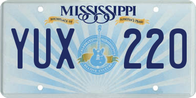 MS license plate YUX220