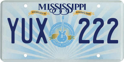 MS license plate YUX222