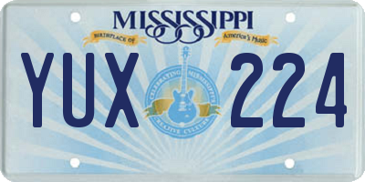 MS license plate YUX224