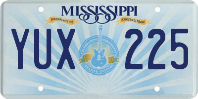MS license plate YUX225