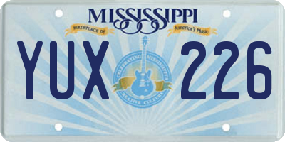 MS license plate YUX226