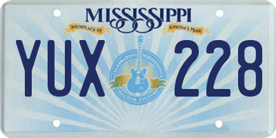 MS license plate YUX228