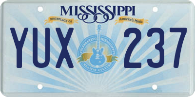 MS license plate YUX237