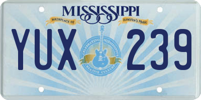 MS license plate YUX239