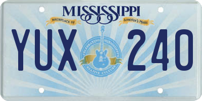 MS license plate YUX240