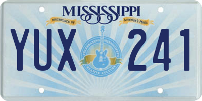 MS license plate YUX241