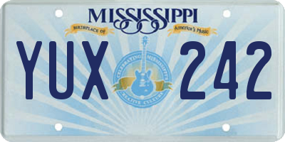 MS license plate YUX242