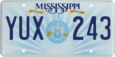 MS license plate YUX243
