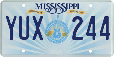 MS license plate YUX244