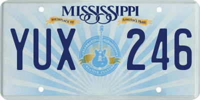 MS license plate YUX246