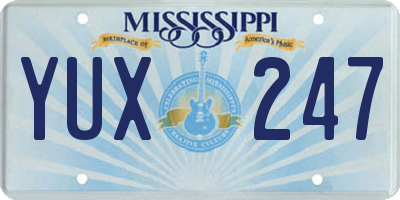 MS license plate YUX247