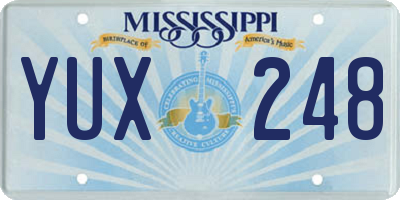 MS license plate YUX248