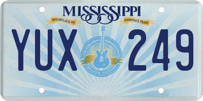 MS license plate YUX249