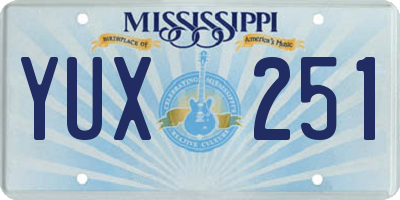 MS license plate YUX251