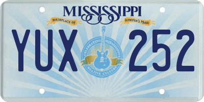 MS license plate YUX252