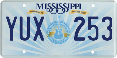 MS license plate YUX253