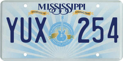 MS license plate YUX254