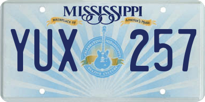 MS license plate YUX257