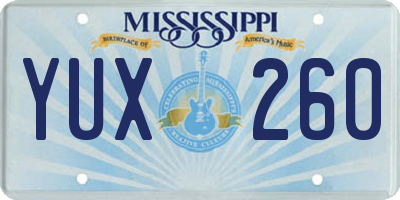 MS license plate YUX260