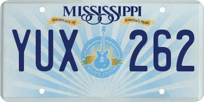 MS license plate YUX262