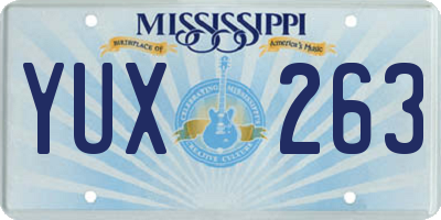 MS license plate YUX263