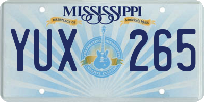 MS license plate YUX265