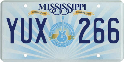 MS license plate YUX266