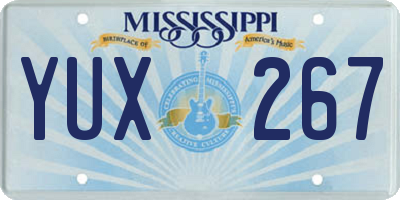 MS license plate YUX267