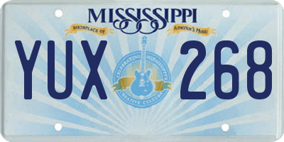 MS license plate YUX268