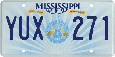 MS license plate YUX271
