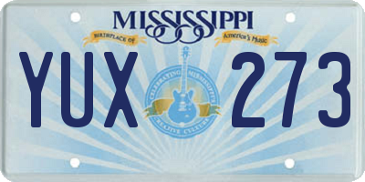 MS license plate YUX273