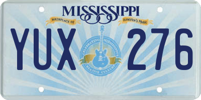 MS license plate YUX276