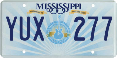 MS license plate YUX277
