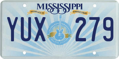 MS license plate YUX279