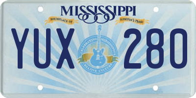 MS license plate YUX280