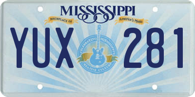 MS license plate YUX281