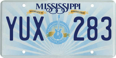 MS license plate YUX283