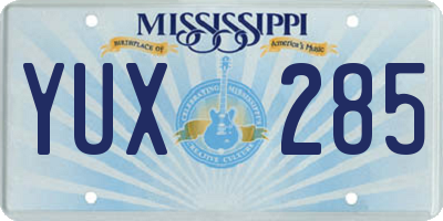 MS license plate YUX285