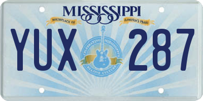 MS license plate YUX287